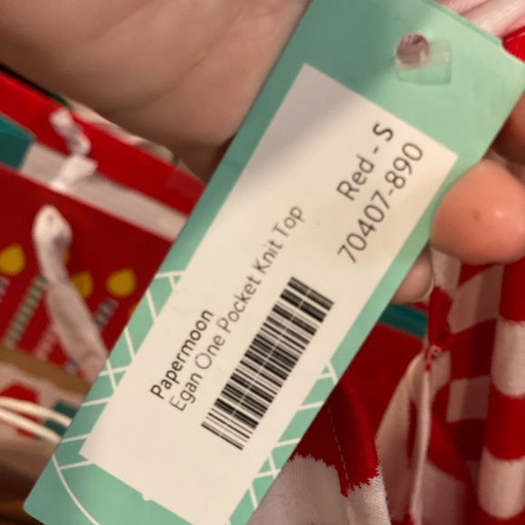 ๐๐๐NWT๐๐๐PAPERMOON Red Stripe Top /Sz S ๐๐ - Picture 2 of 2